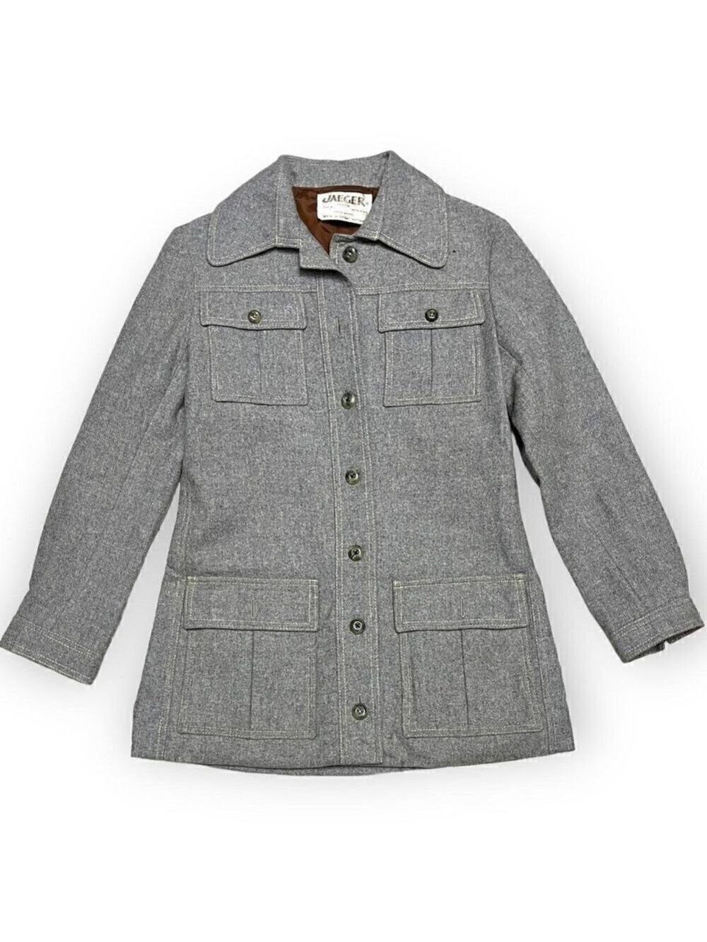 Jaeger London Vintage 90s WOOL Luxury Designer Pea Coat Jacket - Small